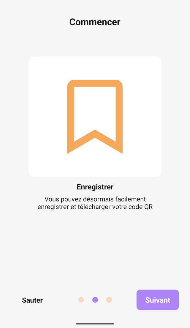 Capture Android de QR Code All In One: Enregistrer des codes. Introduction aux codes enregistrés et à l’accès rapide.